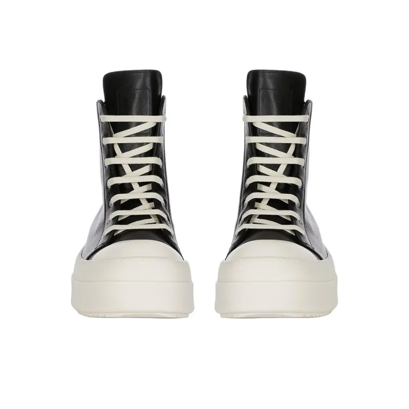 RICK OWENS/RO High Top Skateboard Shoes Men's Black White-2