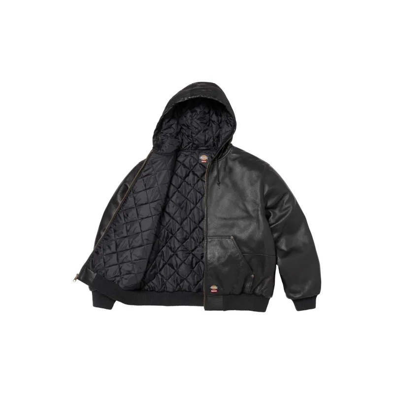 Supreme Dickies Hooded Leather Work Jacket-2