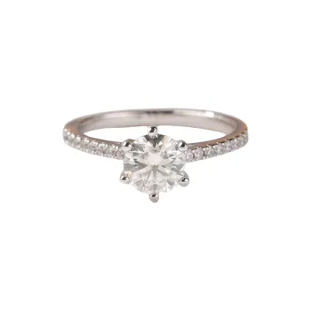 Stone On The Line S925 Silver Moissanite Rings Women's