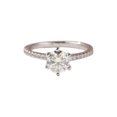Stone On The Line S925 Silver Moissanite Rings Women's