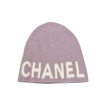 CHANEL Cashmere Beanies Unisex Light Purple