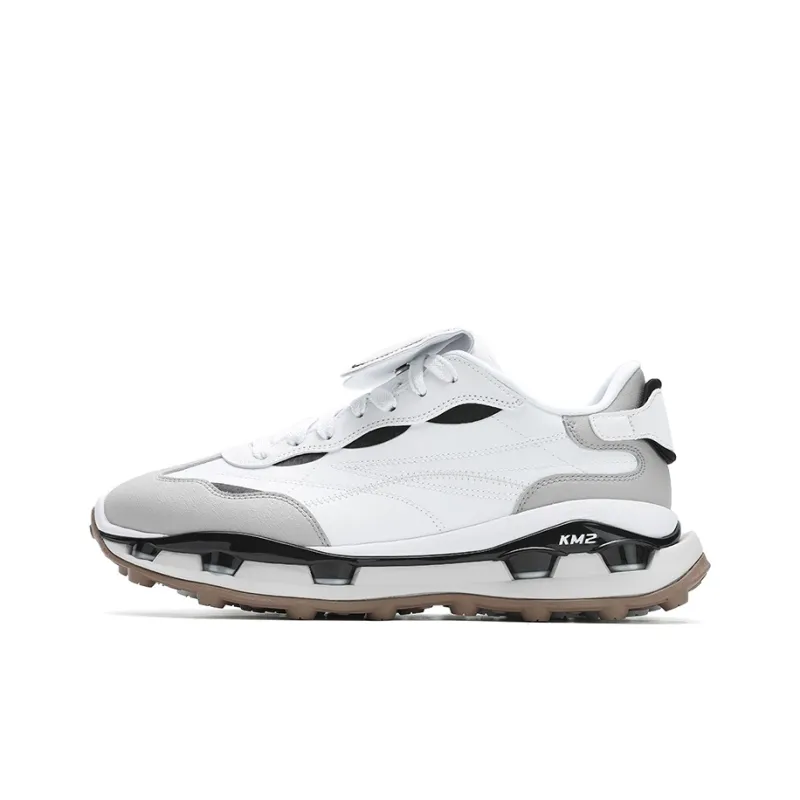 FILA KM2 Lightweight And Wear-resistant Low-Top Casual Shoes Men's White Gray-0
