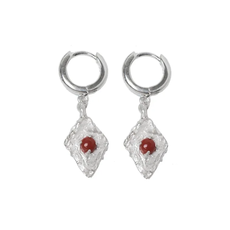 M.Wong 925 Sterling Silver Square Hoop Earrings Unisex-0