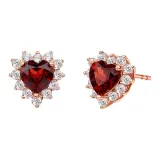 S925 Silver Garnet Stud Earrings