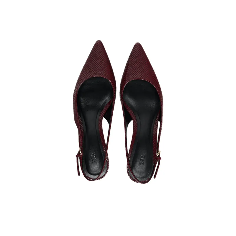 ZARA LIMITED EDITION Slim Heel High Heels 5cm Women's Red-3