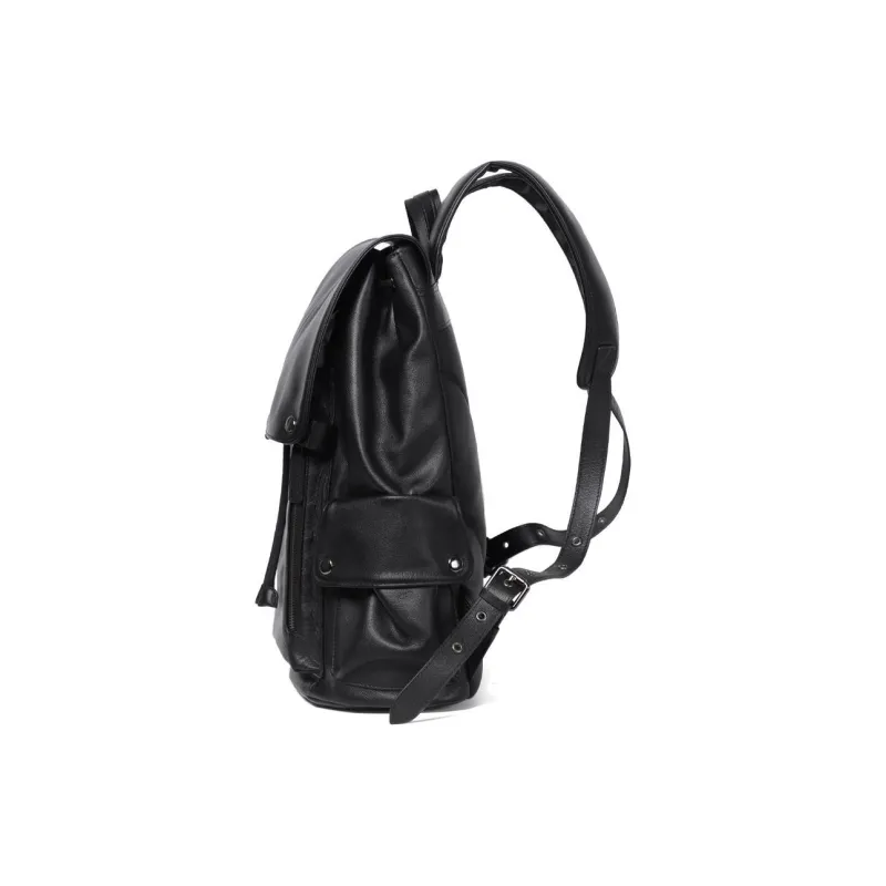 LARTIGENT Cow Leather Backpack Men's Black-3