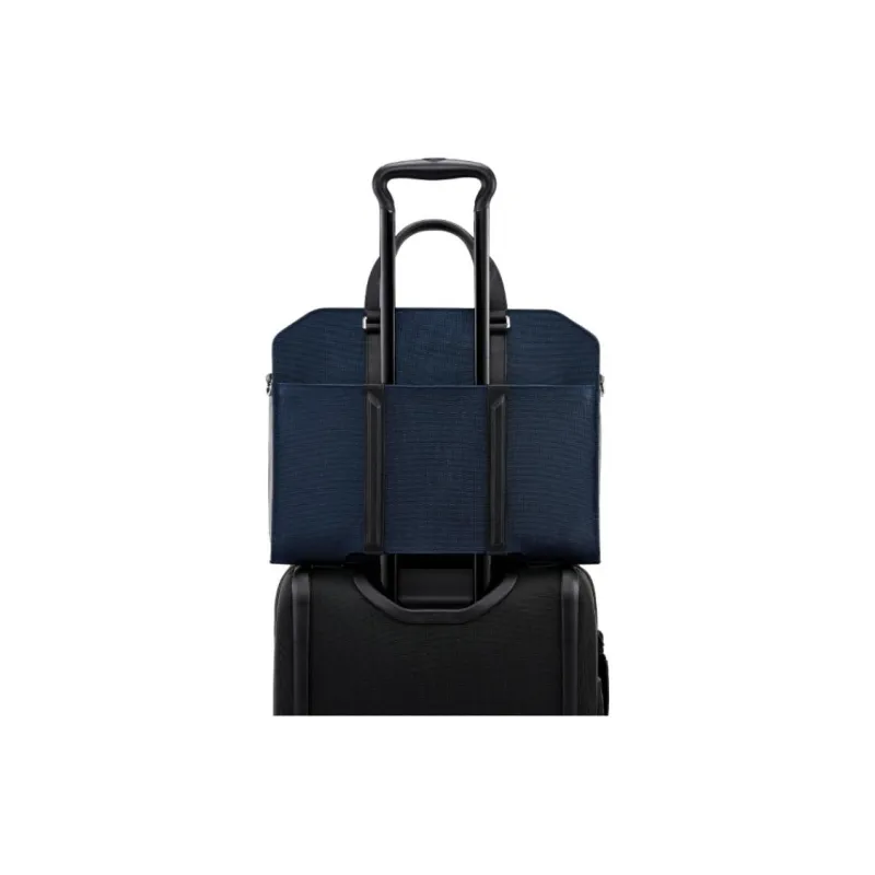TUMI Leather Portable Laptop Bag Unisex Marine Blue-4