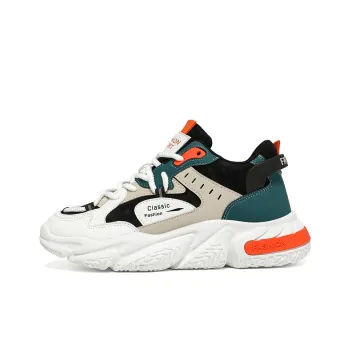SOURCE Chunky Sneakers Unisex Low Top Beige/Orange/Black