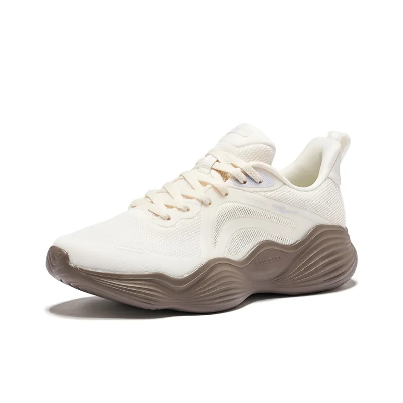Erke Bubbling Stretch 2.5 Cushioning Rebound Low-Top Casual Running Shoes Women's Microcrystal White-2