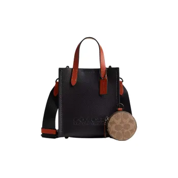 COACH Leather Shoulder Bag Crossbody Bag Handbag Small Size Men's Black