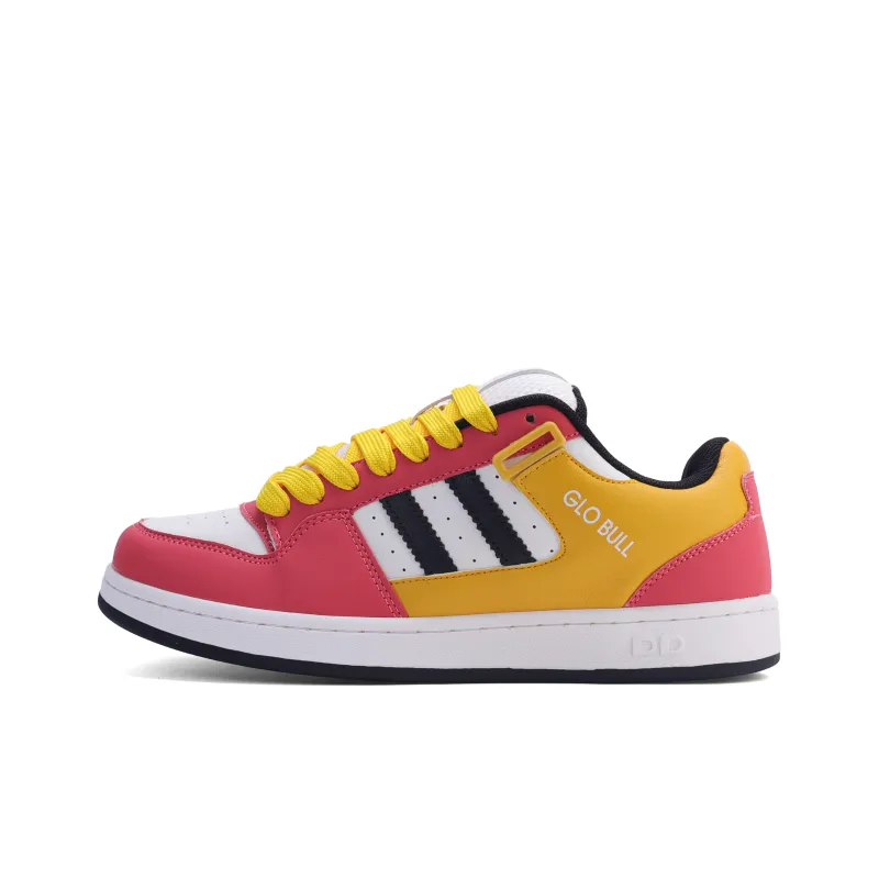 GLO BULL Skateboard Shoes Unisex Low Top White Pink Yellow-0