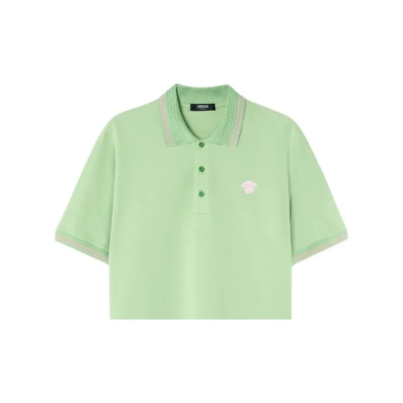 VERSACE Medusa Short Sleeved Polo Shirt Polo Shirt Men's Green-5