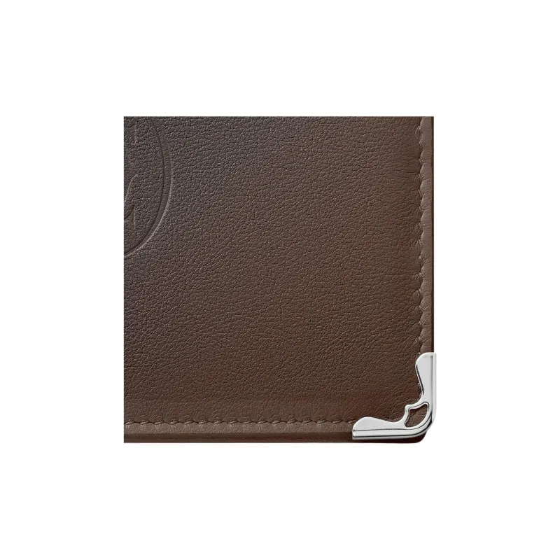 CARTIER Must De Cartier Cow Leather Wallet Women's Gradient Gray Umber-2