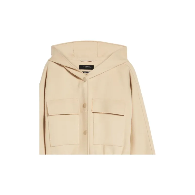 WEEKEND MaxMara Rango Collection Hooded Wool Parka Jackets Coats Women's Beige-4