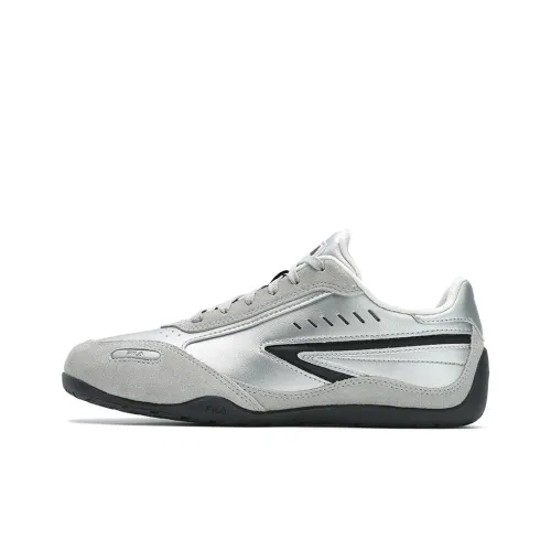FILA Lightweight Anti-Slip And Wear-Resistant Low-Top Skateboard Shoes Women's Gray Black Silver