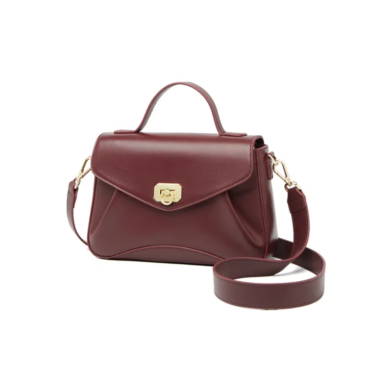 ZOOLER Top Grain Cow Leather Handbag, Shoulder Bag Women's Angela Red-1