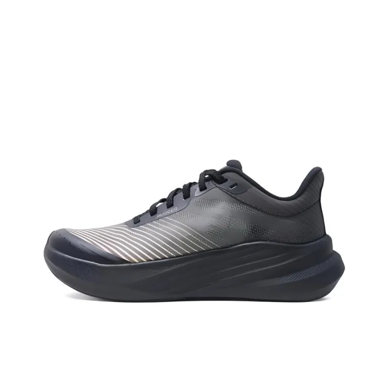 AVOCCO Cushioning Breathable Coverage Low Top Running Shoes Unisex Burning Black-0
