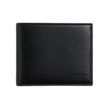 Valentino ROCKSTUD Grained Calfskin Wallet Unisex Black