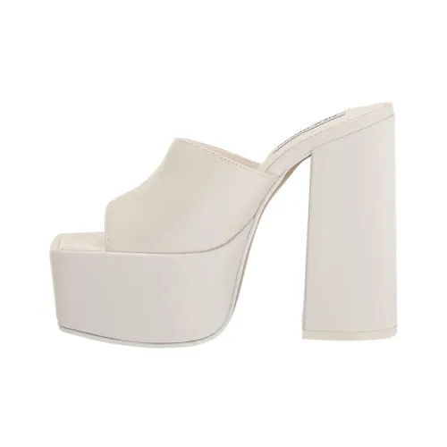 STEVE MADDEN Rubber Sole Slip-Resistant Slide Slippers Women's White