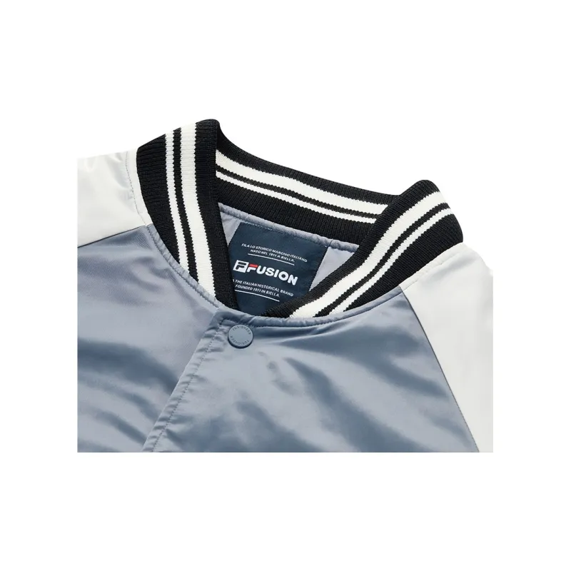 FILA FUSION Baseball Jacket Unisex Blue Beige Gray-2