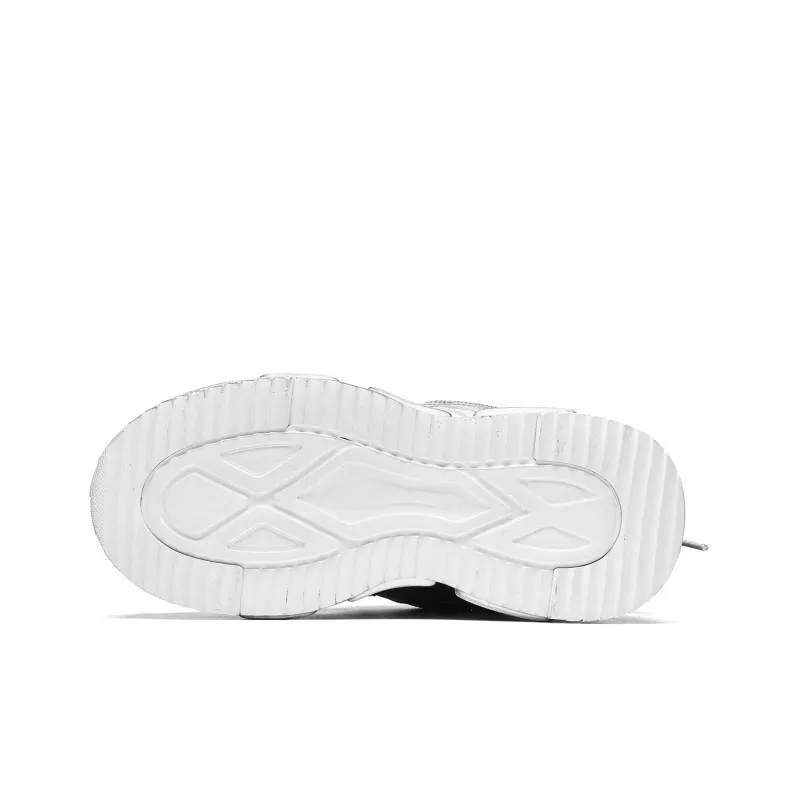 REPUSEN Anti-Slip And Wear-Resistant Height Increasing Low-Top Chunky Sneakers Unisex White Gray-4