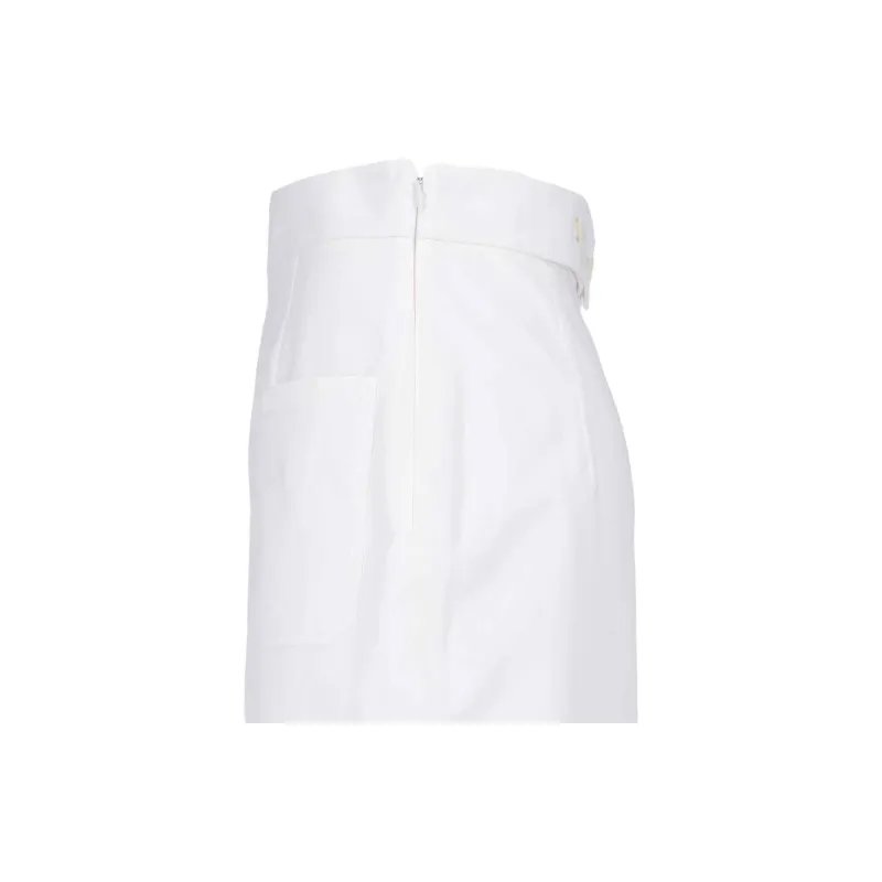 PRADA FW23 Casual Long Skirts Women's White-3