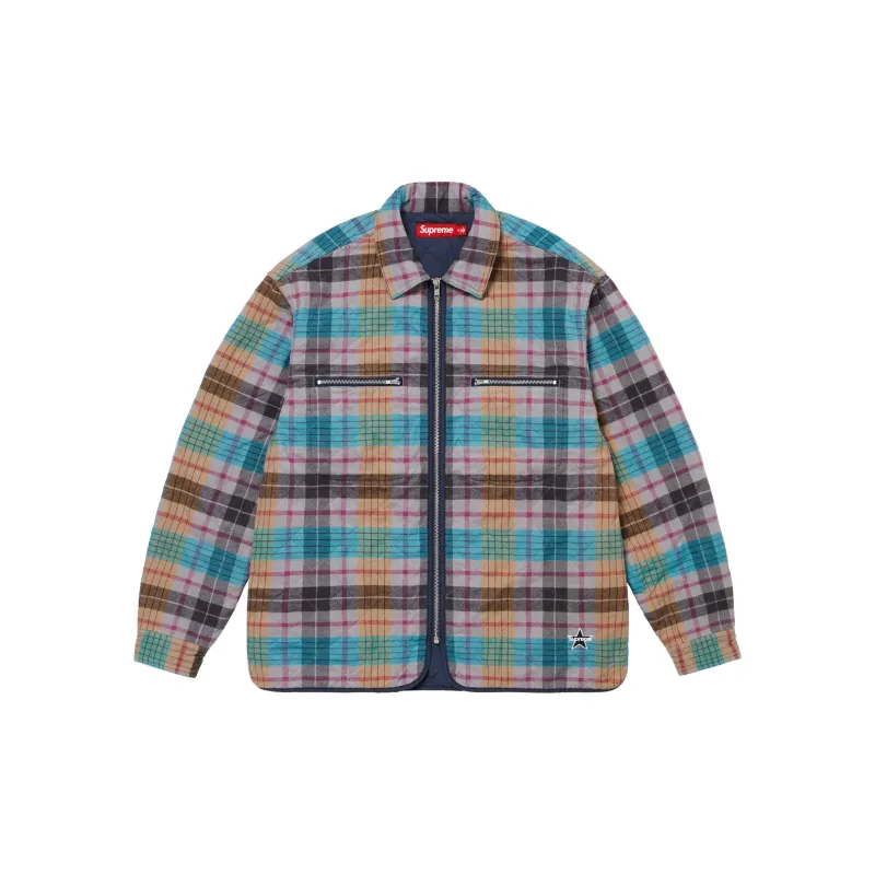 Supreme Quilted Flannel Zip Up classics shirt - Cheap Rcj Jordan 