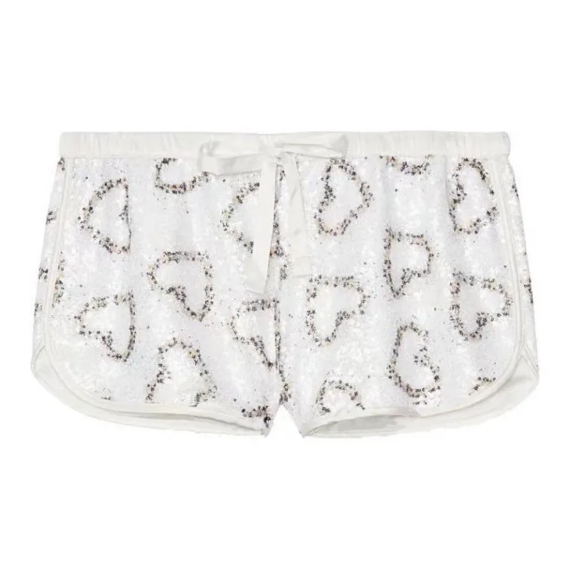 Victoria's Secret Underpants Women's 1 Pack White Heart Sequins-0