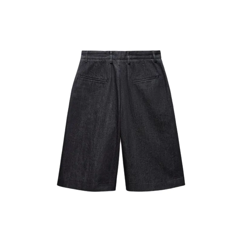 ZARA ZW Series Denim Shorts Women's Blue-1
