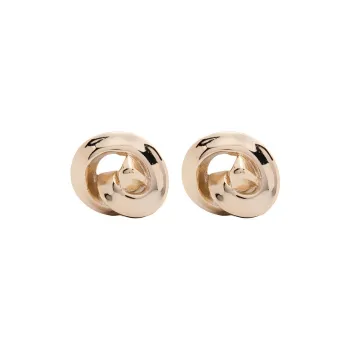 CHANEL 12K Gold-Plated Brass Stud Earrings Women's Gold