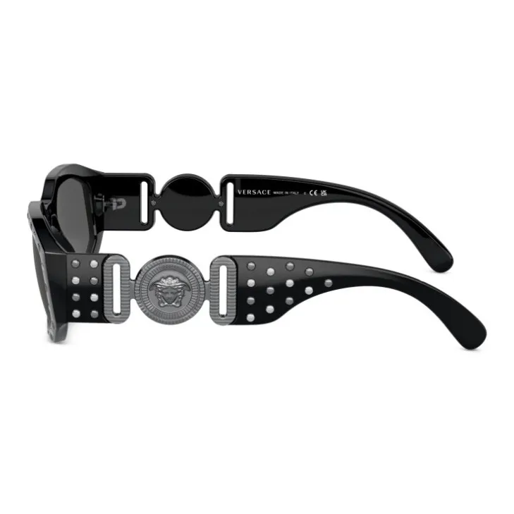 VERSACE Eyewear Biggie Stud embellished Sunglasses-3