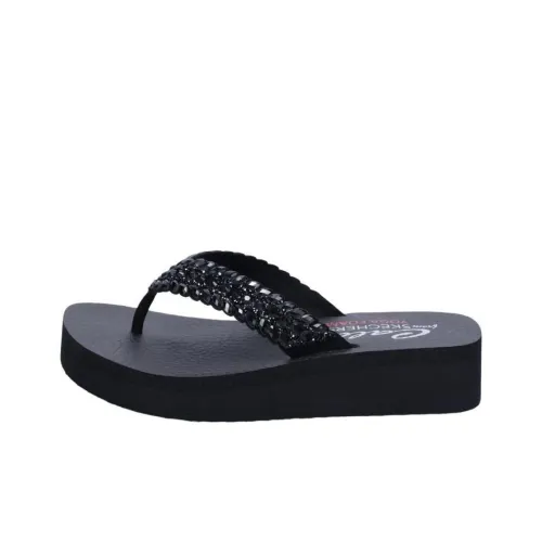 Skechers Abrasion-Resistant Slip-Resistant Flip Flops Women's Black