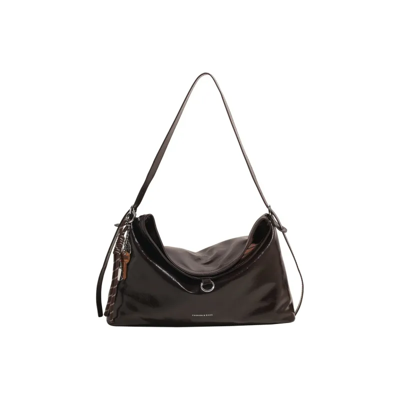 HCXK PU Minimalist Style Versatile Shoulder Bag Unisex Black/Coffee/Brown-5
