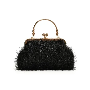 Yalu Mixed Fiber Shoulder Bag Crossbody Bag Handbag Regular Women's Black/Red