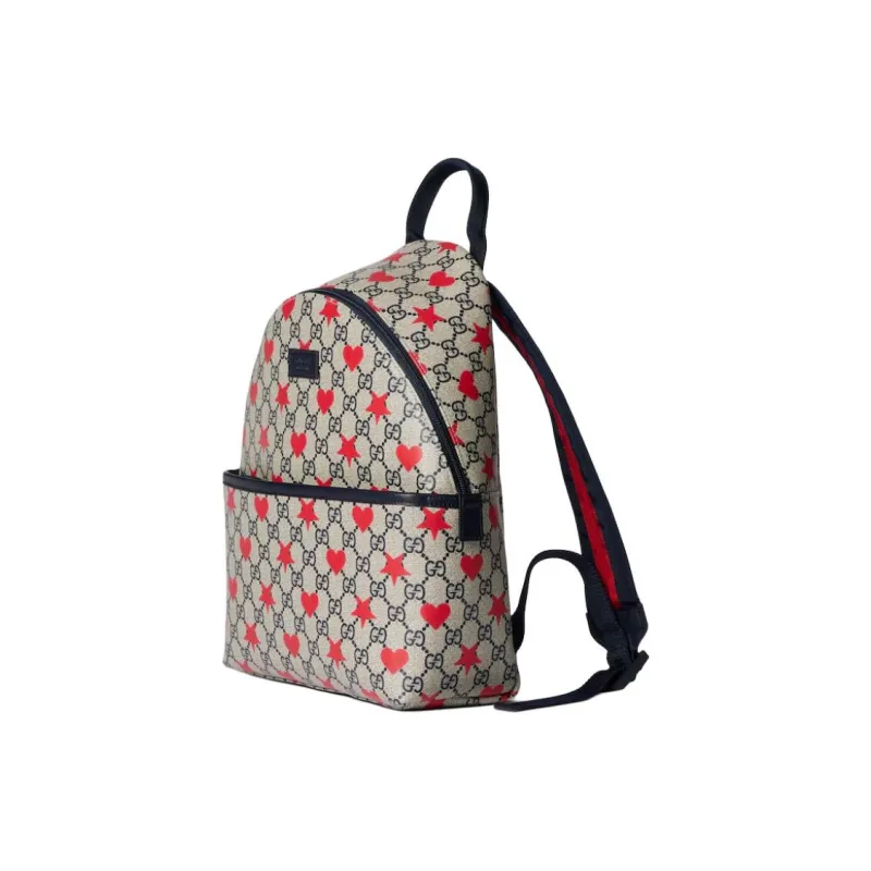 GUCCI GG Supreme Canvas Backpack Kids' Beige & Blue-1