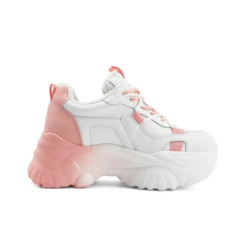 TOM TAILOR Sweet Pink Holographic Thick Heel Trendy Running Shoes Slip Resistant Low Top Casual Shoes Women's-20