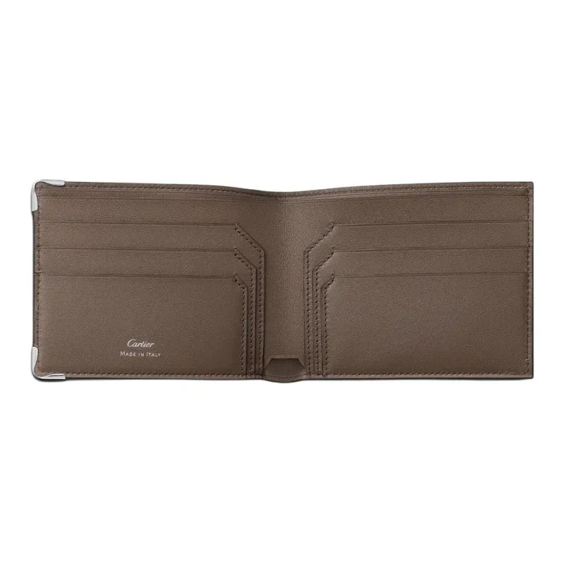 CARTIER Must De Cartier Cow Leather Wallet Women's Gradient Gray Umber-1