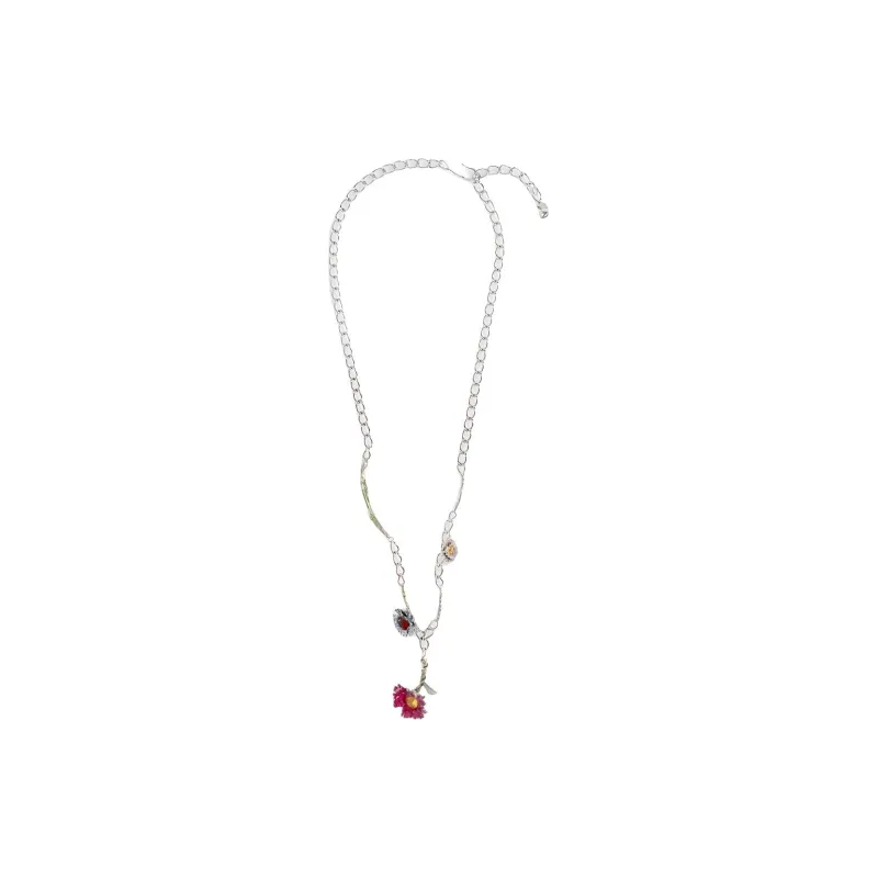 MARNI Flower Embellished Chained Necklace-1