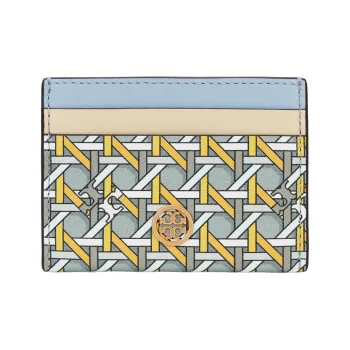 TORY BURCH Leather Card Holder Card Holder Mini Women's Blue Multicolor