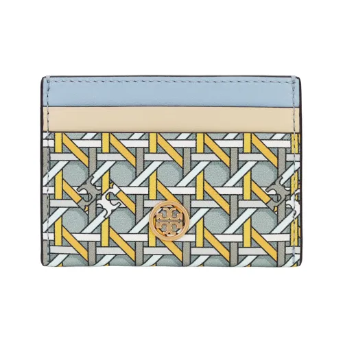 TORY BURCH Leather Card Holder Card Holder Mini Women's Blue Multicolor