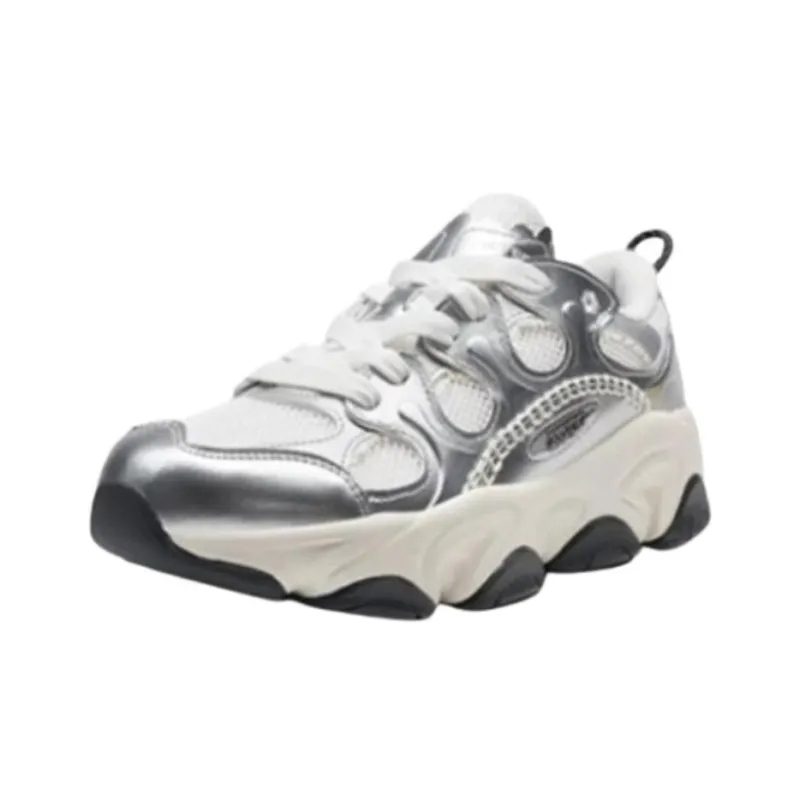 XTEP Petal Cushioning Wear Resistant Low Top Casual Shoes Women's Silver White-1