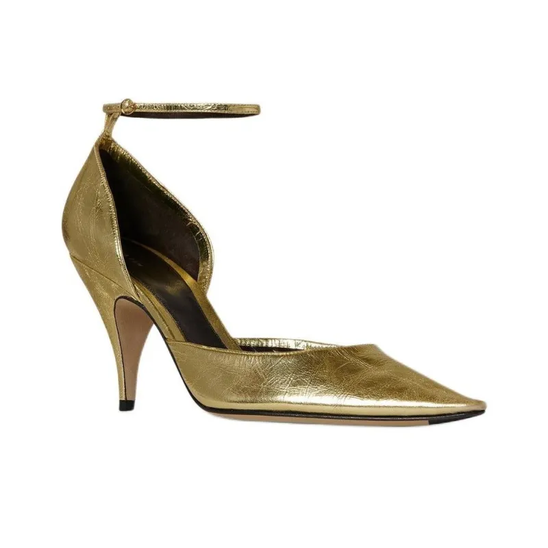 THE ROW D'Orsay Slim Heel High Heels 7cm Women's Gold-2