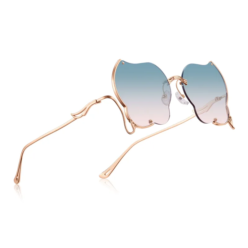 Lao Feng Xiang Β Titanium Irregular Shape Sunglasses Women's-3