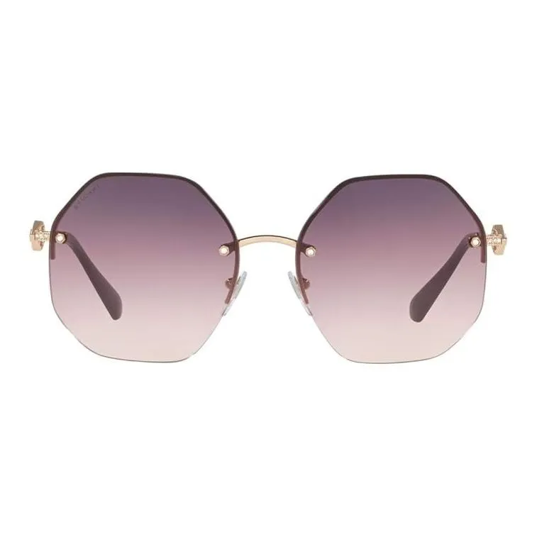 BVLGARI Stainless Steel Titanium Acetate Irregular Shape Sunglasses Men's Gold-1