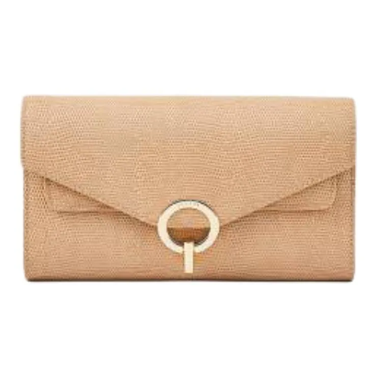 Sandro Leather Handheld Shoulder Bag Women's Beige-0