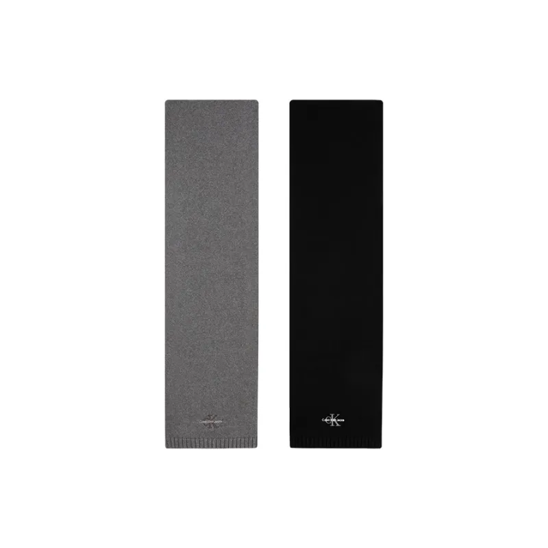 CALVIN KLEIN Knit Scarves Unisex Hero Gray+Space Black-0