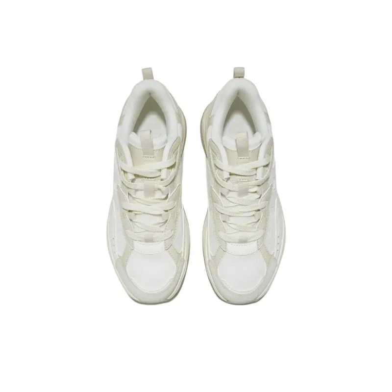 FILA Wood Block Anti Slip Wear Resistant Low Top Casual Shoes Unisex Beige-3