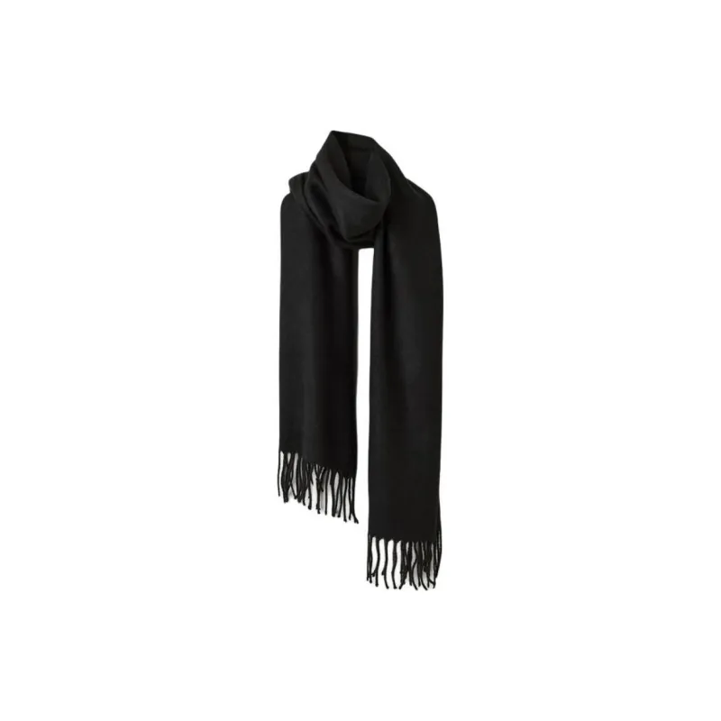 H&M Acrylic Knit Scarves Women's Black-1