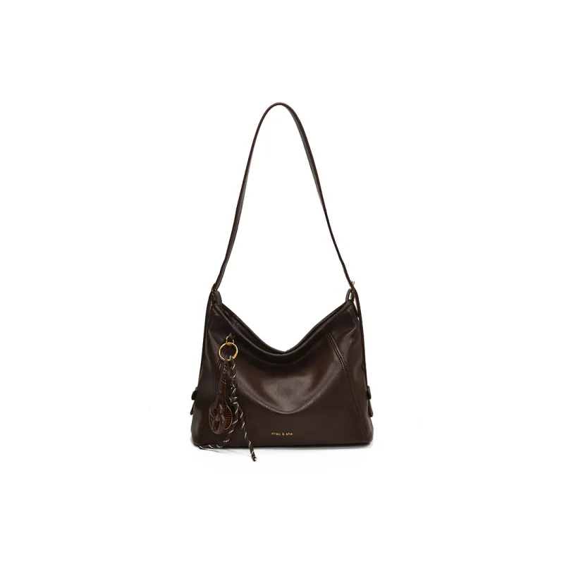 Yalu PU Shoulder Bag Small Size Large Size Women's Coffee/Black-4