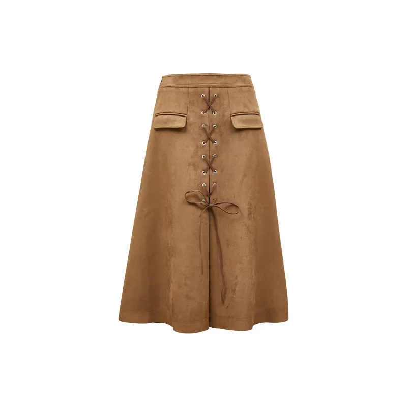 ONLY Denim Long Skirts Women's E13 Tobacco Brown-1